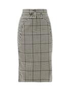 Matchesfashion.com Marine Serre - Panelled Checked Wool Midi Skirt - Womens - Black White