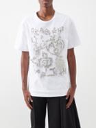 Alexander Mcqueen - Embellished Cotton-jersey T-shirt - Mens - White