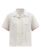 Emporio Sirenuse - Kaia Patch-pocket Striped Linen-khadi Shirt - Womens - Multi