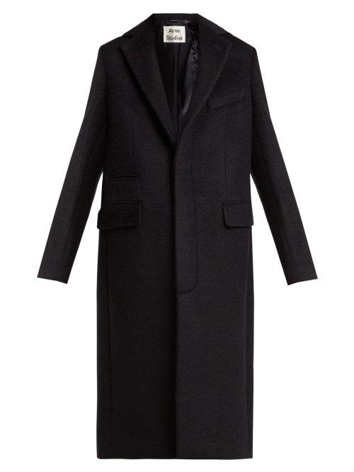 Matchesfashion.com Acne Studios - Single Breasted Mohair Blend Coat - Womens - Navy
