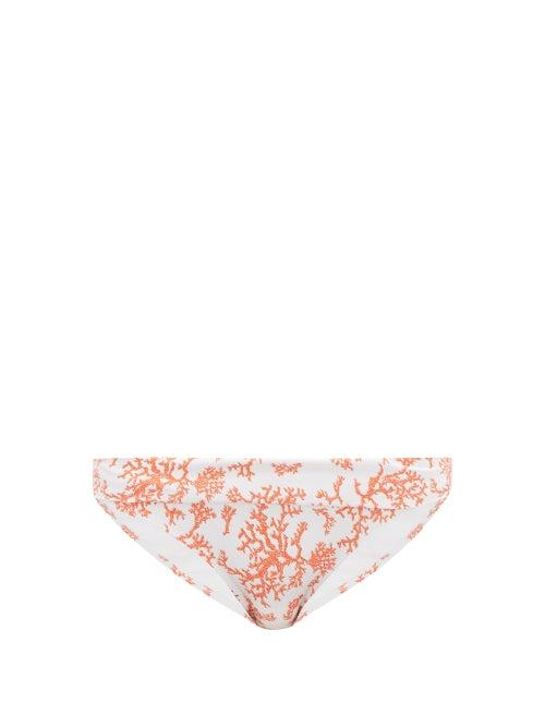Matchesfashion.com Heidi Klein - Belize Coral Print Bikini Briefs - Womens - Red White