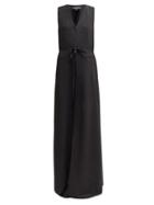 Matchesfashion.com Ann Demeulemeester - Longline Buttoned Crepe Waistcoat - Womens - Black