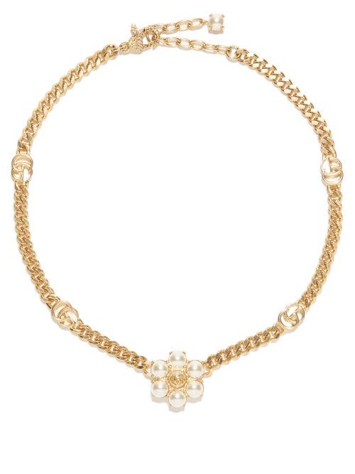 Gucci - Gg Faux-pearl Chain Choker - Womens - Pearl