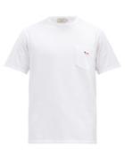 Matchesfashion.com Maison Kitsun - Tricolour Fox-patch Cotton-jersey T-shirt - Mens - White