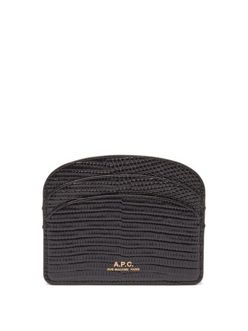 A.p.c. - Genve Lizard-effect Leather Wallet - Womens - Black