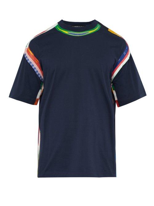 Matchesfashion.com Y/project - World Flags Print Cotton T Shirt - Mens - Navy