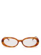Matchesfashion.com Le Specs - Outskirt Oval Frame Acetate Sunglasses - Womens - Orange