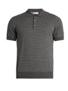 Brunello Cucinelli Striped Cotton-knit Polo Shirt