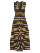 Emilia Wickstead Milly Striped Cloqu Midi Dress