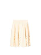 Matchesfashion.com Alexander Mcqueen - Scalloped Knitted Mini Skirt - Womens - Ivory