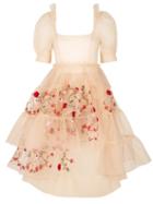 Simone Rocha - Floral-embroidered Layered-tulle Dress - Womens - Light Pink