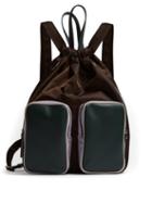 Matchesfashion.com Marni - Leather And Nylon Carryall Backpack - Womens - Green Multi