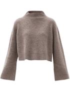 Matchesfashion.com Co - High-neck Cropped Wool-blend Sweater - Womens - Brown