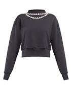Matchesfashion.com Christopher Kane - Daisy Chain-embellished Top - Womens - Black