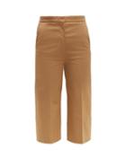 Matchesfashion.com Rochas - Leonardo Cotton Blend Gabardine Trousers - Womens - Beige