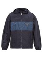 Matchesfashion.com Prada - Logo Plaque Technical Jacket - Mens - Navy