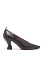 Matchesfashion.com Bottega Veneta - High Cut Spool Heel Leather Pumps - Womens - Black