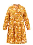 Matchesfashion.com D'ascoli - Lulu Floral Print Cotton Dress - Womens - Orange Print