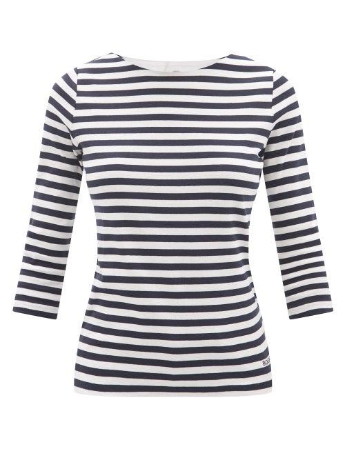 Bogner - Louna Striped Cotton-jersey Golf T-shirt - Womens - Black Stripe