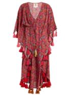 Figue Amrita Paisley-print Tasseled Cotton-blend Kaftan