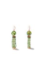 Francesca Villa - Dancing Beads Diamond, Ruby & 18kt Gold Earrings - Womens - Green Multi