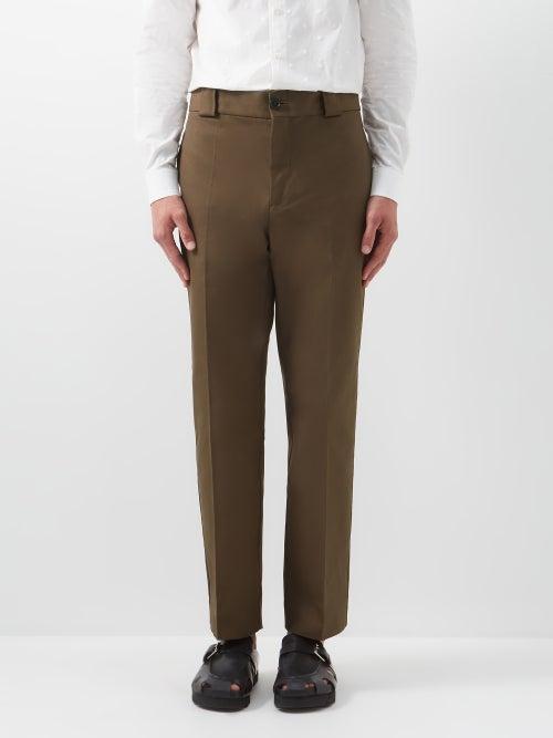 Erdem - Benedict Cotton-drill Chinos - Mens - Green