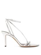 Matchesfashion.com Isabel Marant - Axee Snake-effect Metallic-leather Sandals - Womens - Silver
