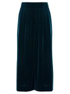 Matchesfashion.com Alexandre Vauthier - Velvet Cropped Wide Leg Trousers - Womens - Blue
