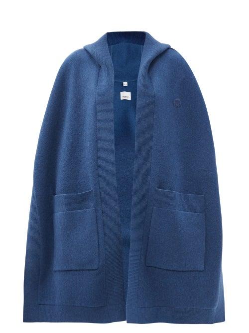 Matchesfashion.com Burberry - Hooded Cashmere-blend Cape - Womens - Navy