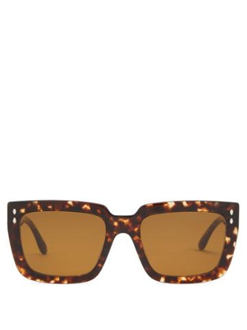 Isabel Marant Eyewear - Trendy Rectangle Tortoiseshell-acetate Sunglasses - Womens - Tortoiseshell