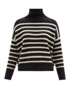 Lisa Yang - Heidi Striped Cashmere Roll-neck Sweater - Womens - Black Stripe