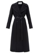Matchesfashion.com Valentino - Double-breasted Layered Belted Wool Coat - Womens - Black
