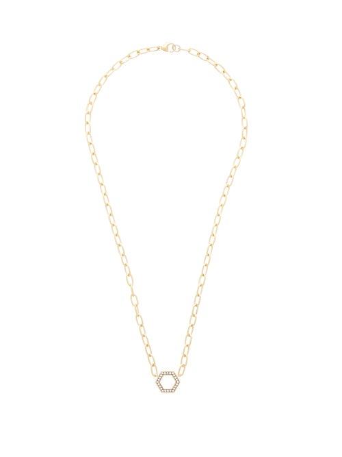 Matchesfashion.com Harwell Godfrey - Hexagon Diamond & 18kt Gold Foundation Necklace - Womens - Black Gold