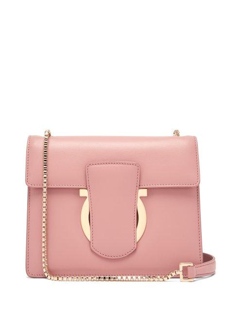 Matchesfashion.com Salvatore Ferragamo - Thalia Leather Cross Body Bag - Womens - Light Pink