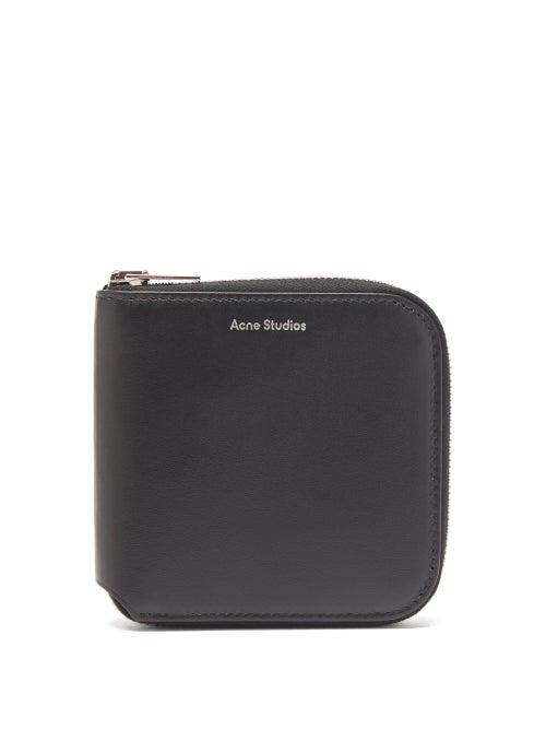 Acne Studios - Logo-stamped Leather Zipped Wallet - Mens - Black