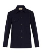 Matchesfashion.com Maison Kitsun - Checked Cotton Jacket - Mens - Navy