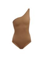Matchesfashion.com Talia Collins - The Asymmetrical One Shoulder Swimsuit - Womens - Khaki