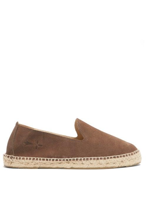 Mens Shoes Maneb - Hamptons Suede Espadrilles - Mens - Brown