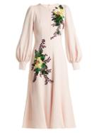 Matchesfashion.com Andrew Gn - Sequin Embellished Crepe Midi Dress - Womens - Pink Multi