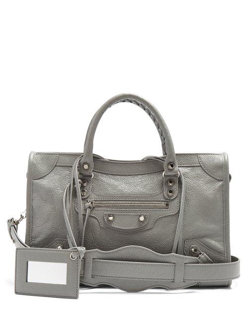 Matchesfashion.com Balenciaga - Classic Metallic Edge City S Bag - Womens - Light Grey