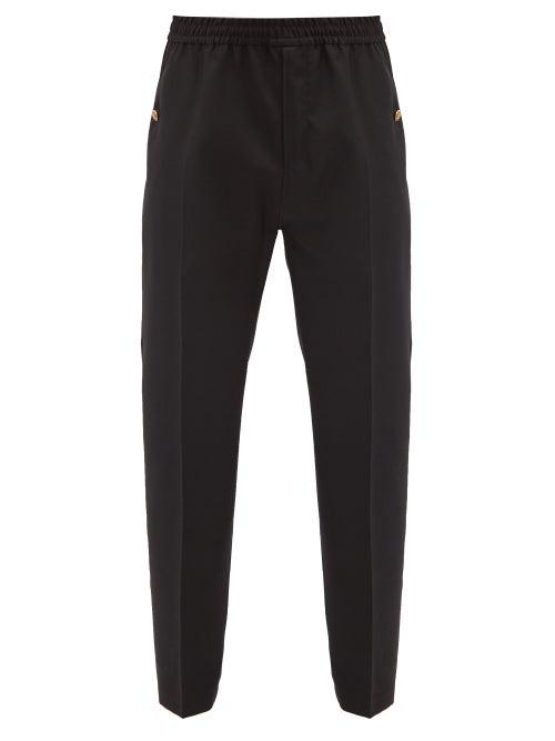Matchesfashion.com Givenchy - Logo-button Wool Track Pants - Mens - Black