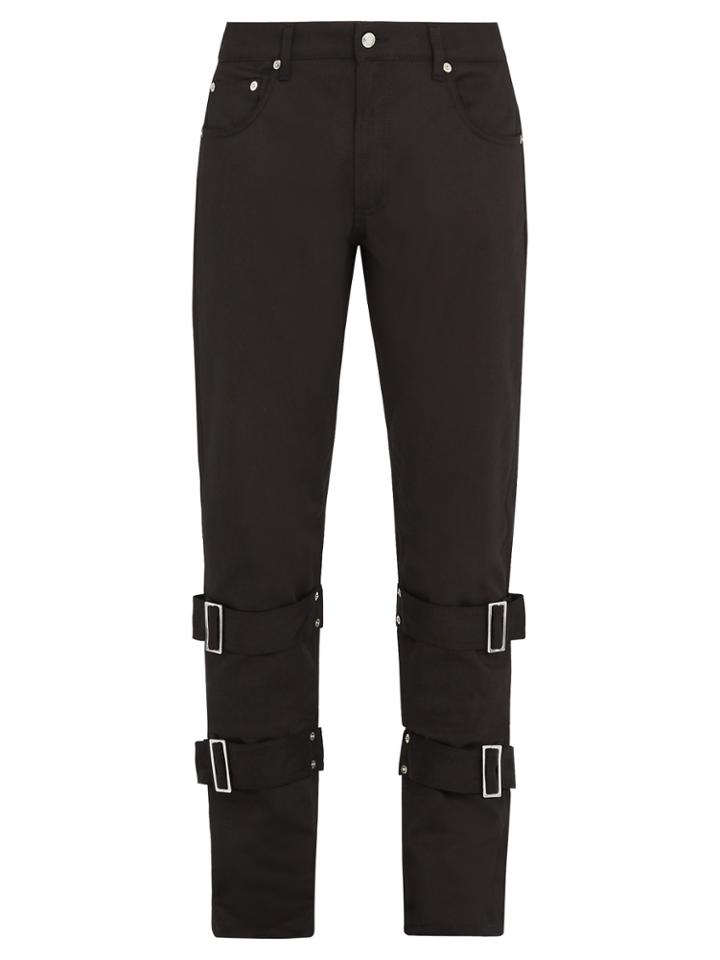 Alexander Mcqueen Strap-detail Stretch-cotton Jeans