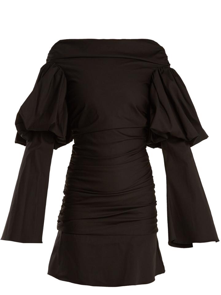 Ellery Cissy Strut Ruched Cotton Mini Dress