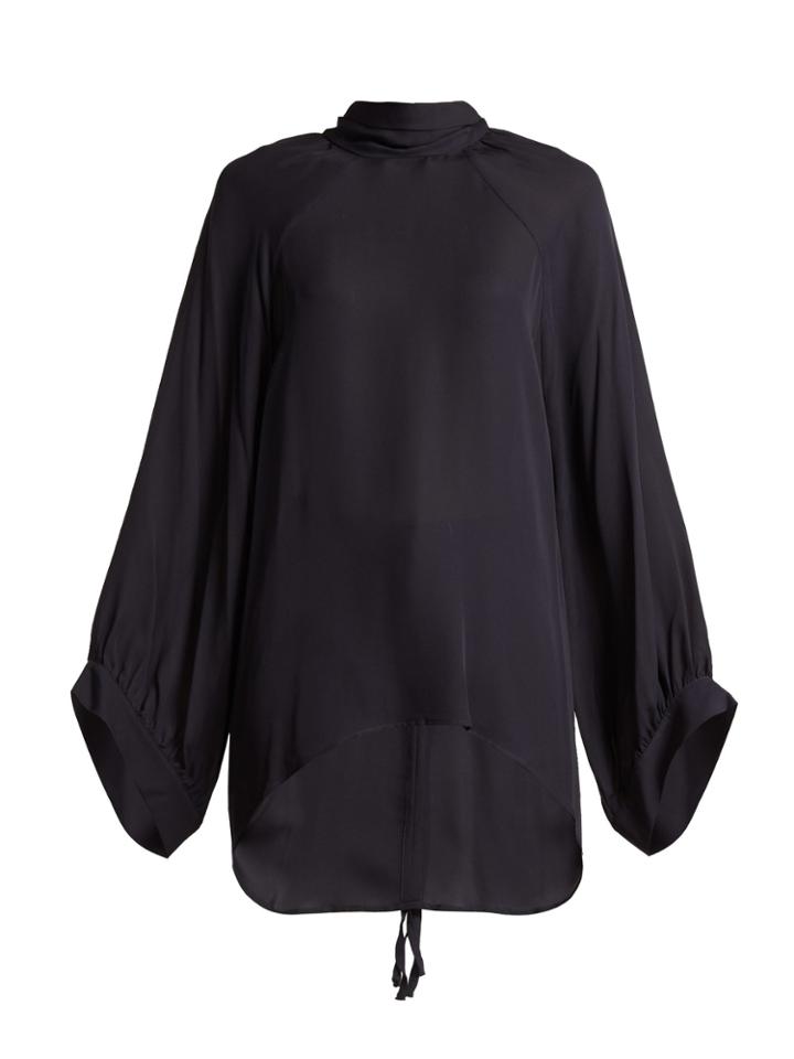 Nili Lotan Elianna High-neck Silk Blouse