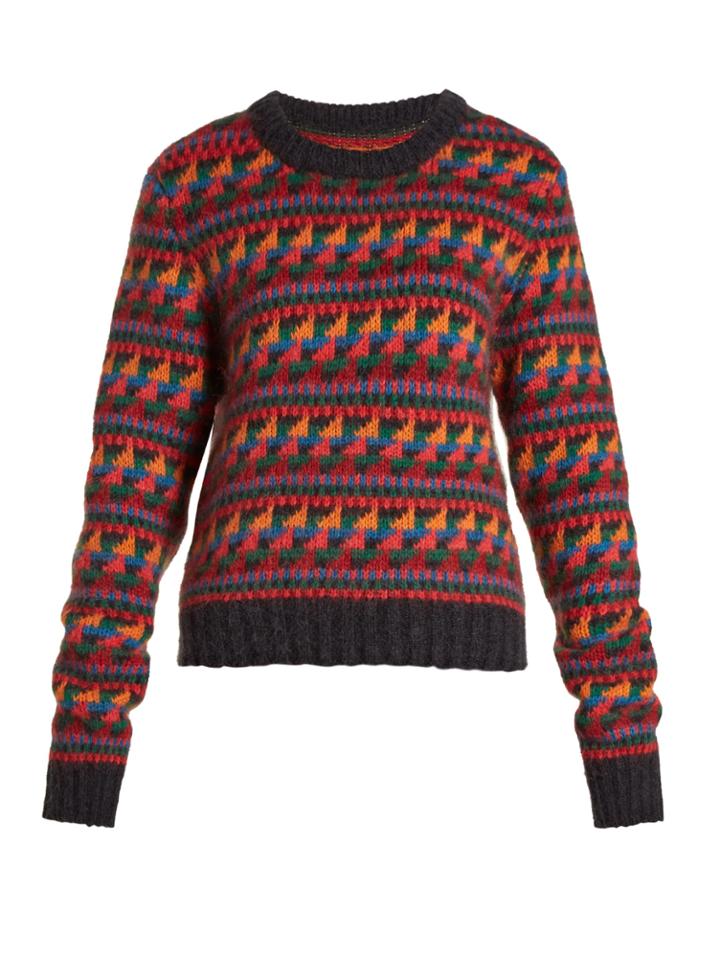 Burberry Geometric-intarsia- Wool-blend Sweater