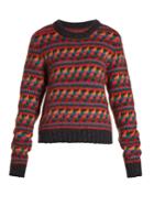 Burberry Geometric-intarsia- Wool-blend Sweater