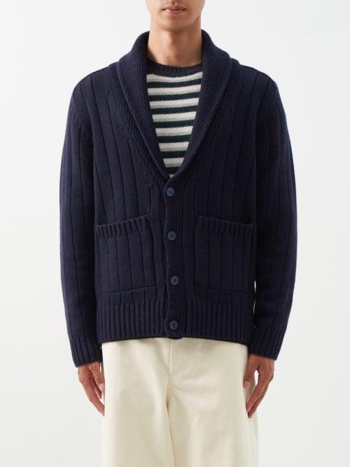 Orlebar Brown - Villard Shawl-collar Wool Cardigan - Mens - Navy