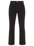 Raey - Crop Organic-cotton Blend Kick-flare Jeans - Womens - Black