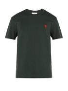 Matchesfashion.com Ami - Ami De Coeur Embroidered Cotton T Shirt - Mens - Dark Green