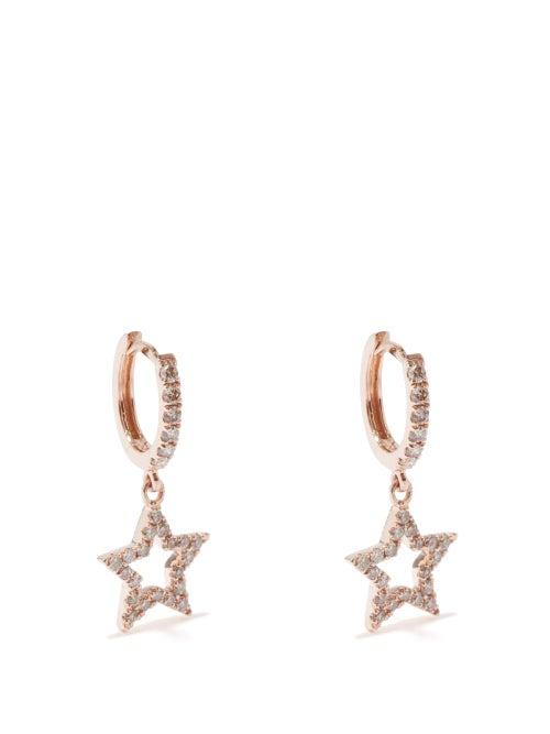 Rosa De La Cruz - Star Diamond & 18kt Rose-gold Earrings - Womens - Rose Gold
